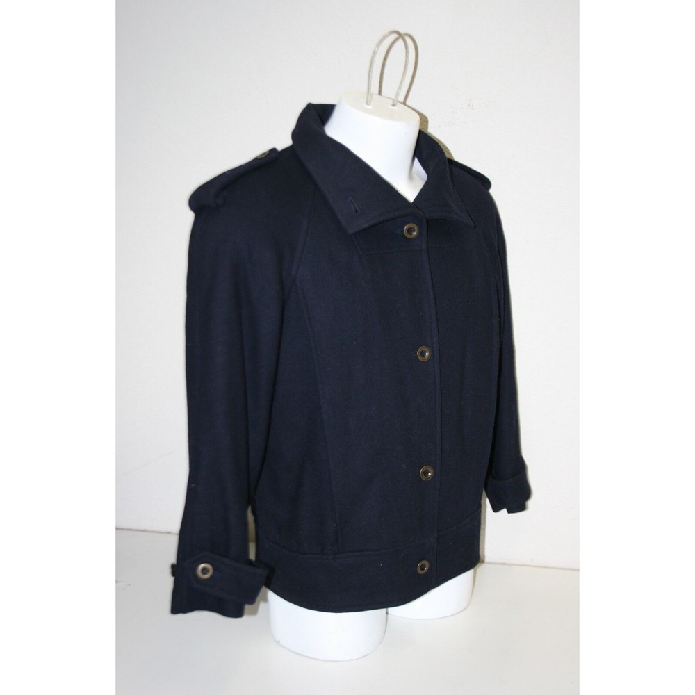 Vintage J. Gallery Women's High End Navy Blue Pea Coat Jacket Size 5/6 RARE - Picture 3 of 12